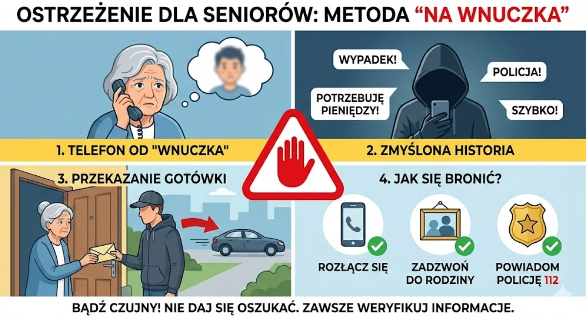 Jaki jest schemat działania oszustów i jak się przed nimi bronić będą podczas debaty mówić policjanci. A tutaj grafika przedstawiająca tą metodę oszustów. 