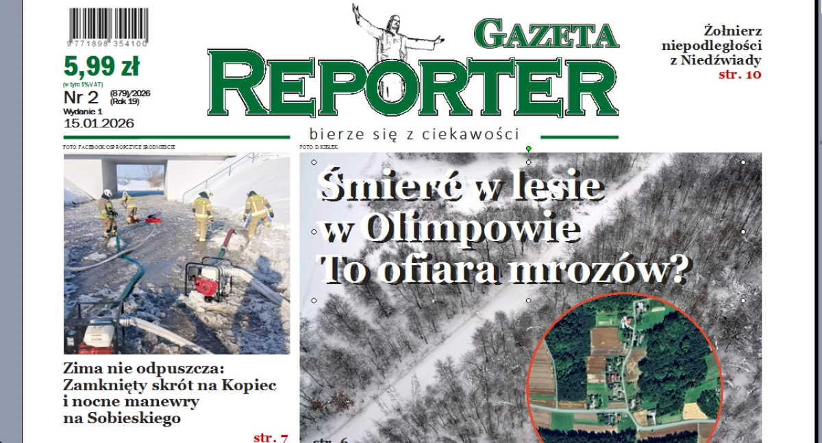 O tragicznym wydarzeniu napisaliśmy jako pierwsi, tekst ukazał się w numerze 2/2026 tygodnika Reporter Gazeta