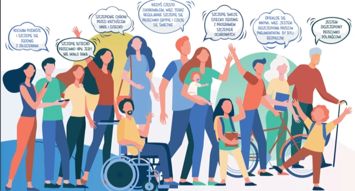 Grafika promująca Europejski Tydzień Szczepień