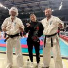 Tomasz Rączka, Julia Zawisza i Denis Kapusta po zawodach w Rzeszowie.