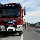  W&oacute;z strażacki GBARt Man TGM jednostki OSP KSRG Krzywa zabezpieczający miejsce...