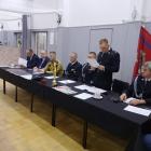 Prezydium podczas zebrania z zaproszonymi gośćmi. 